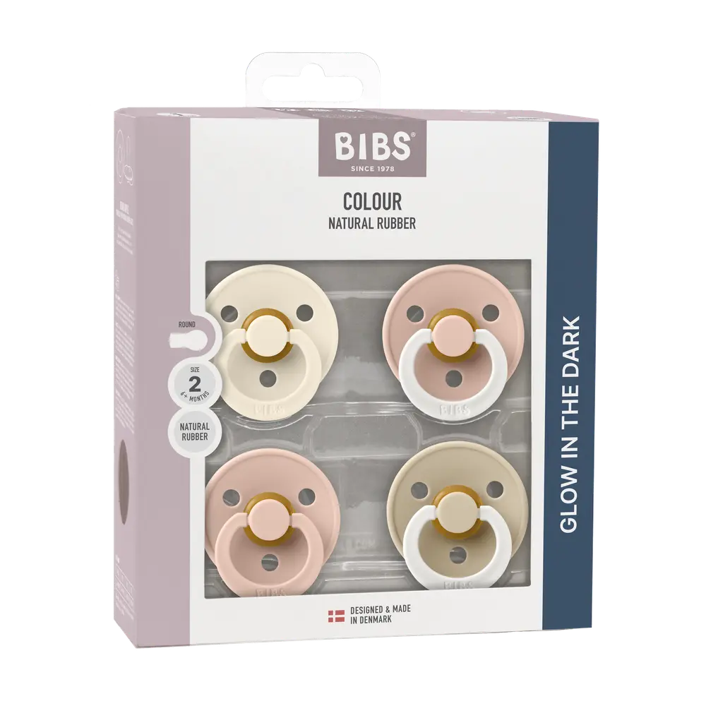Sut Colour 4 Pk Latex Str. 2 Blush Glow Mix fra Bibs