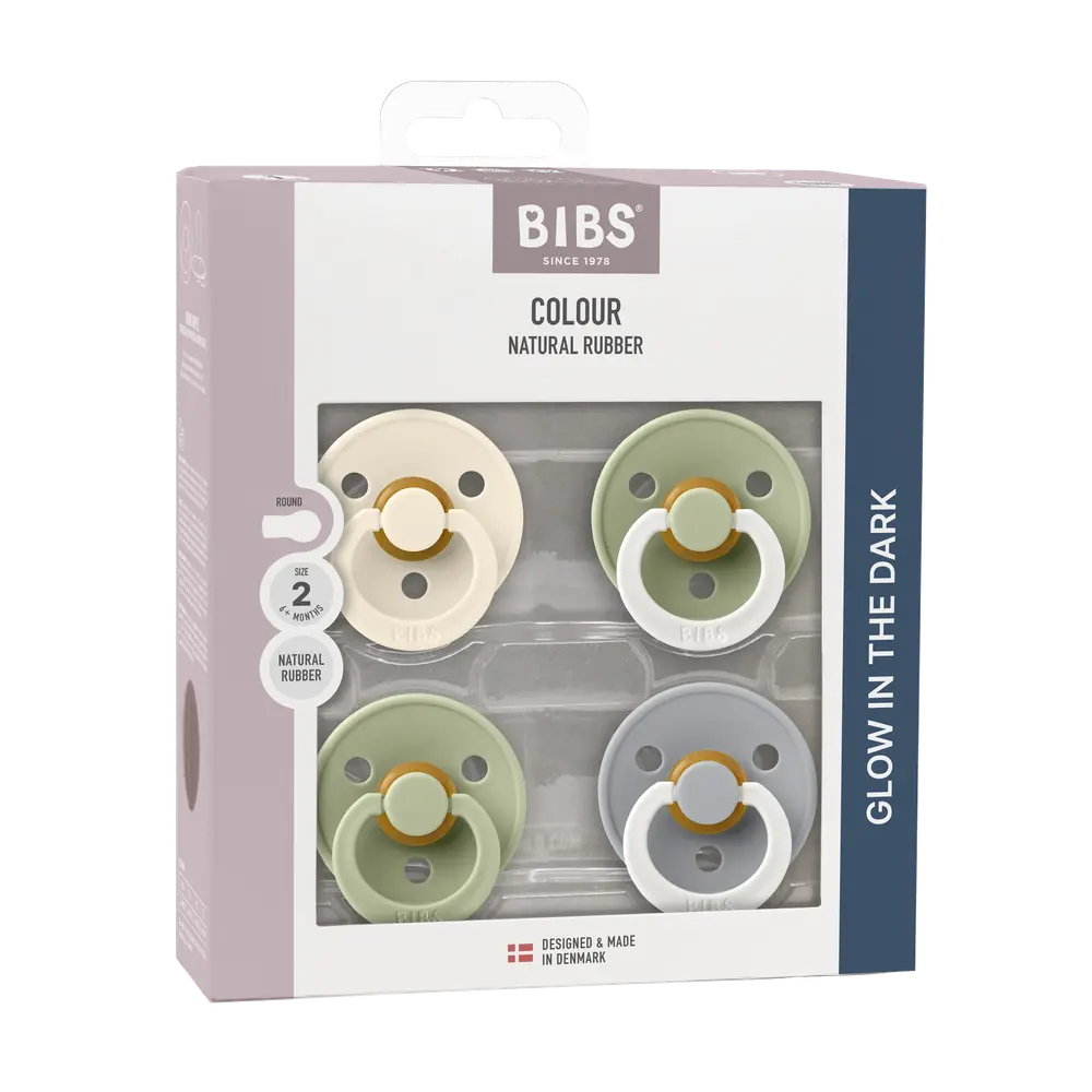 Sut Colour 4 Pk Latex Str. 2 Sage Glow Mix fra Bibs
