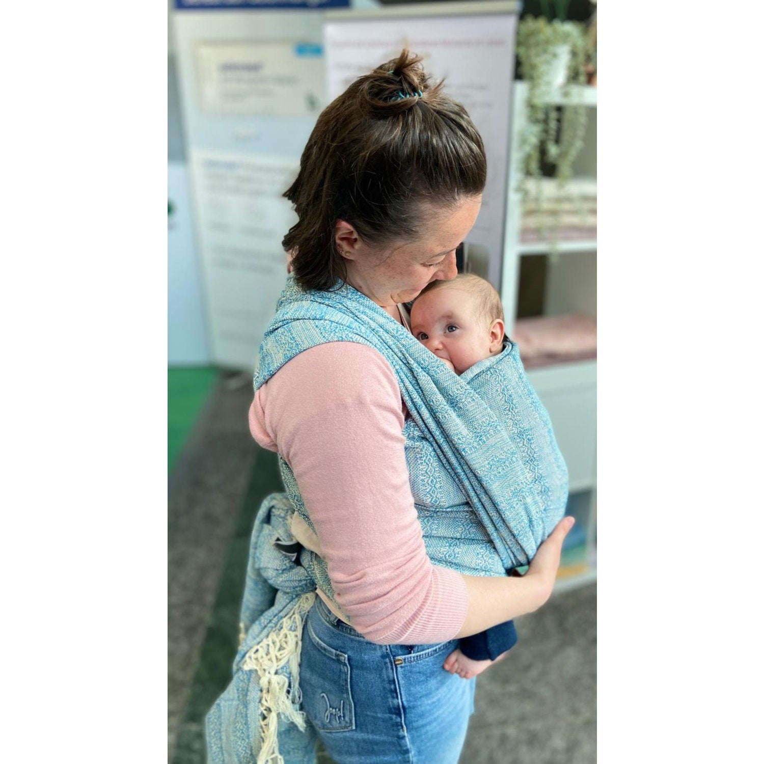 Rebozo Håndvævet Fastvikle Emma   Blue fra Rebozo Copenhagen