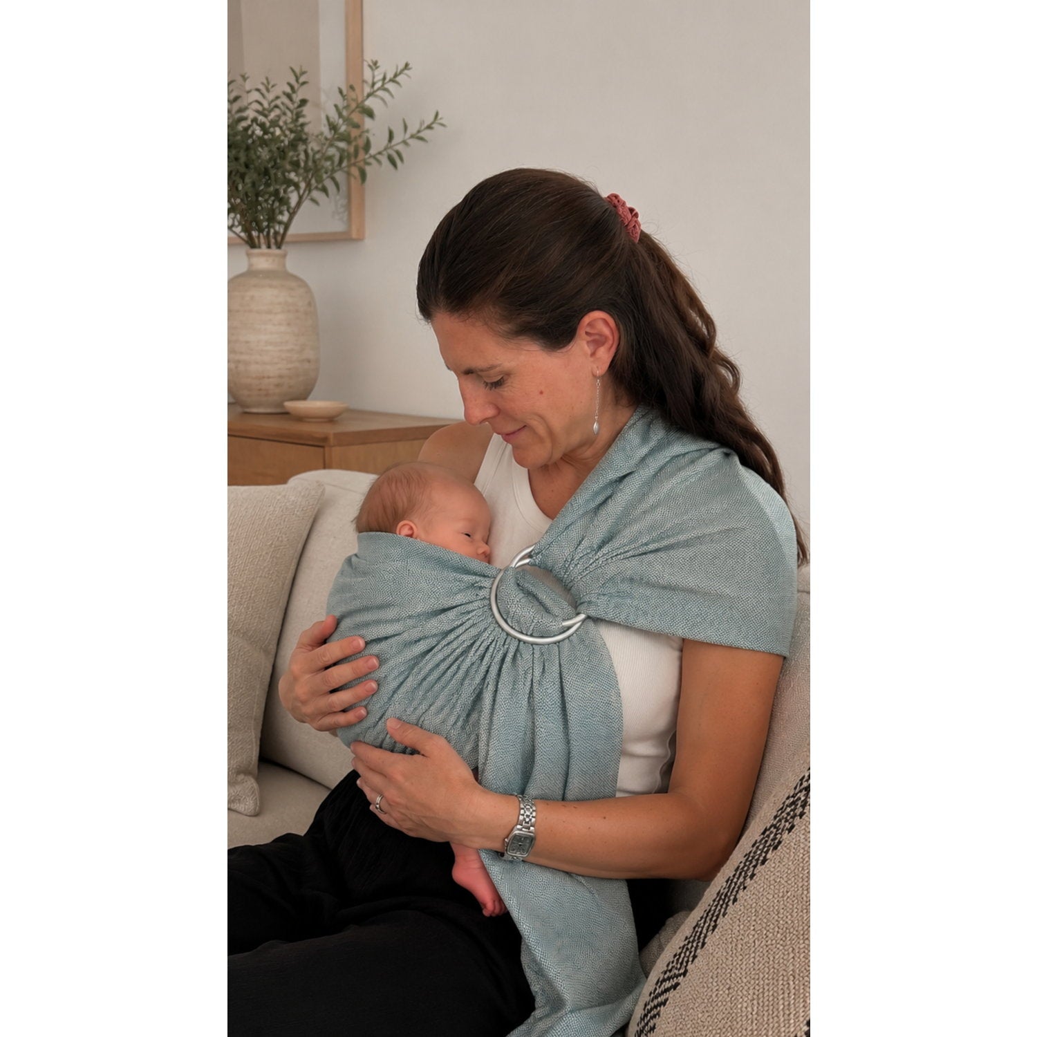Håndvævet Fastvikle   Rebozo Oscar Blue fra Rebozo Copenhagen