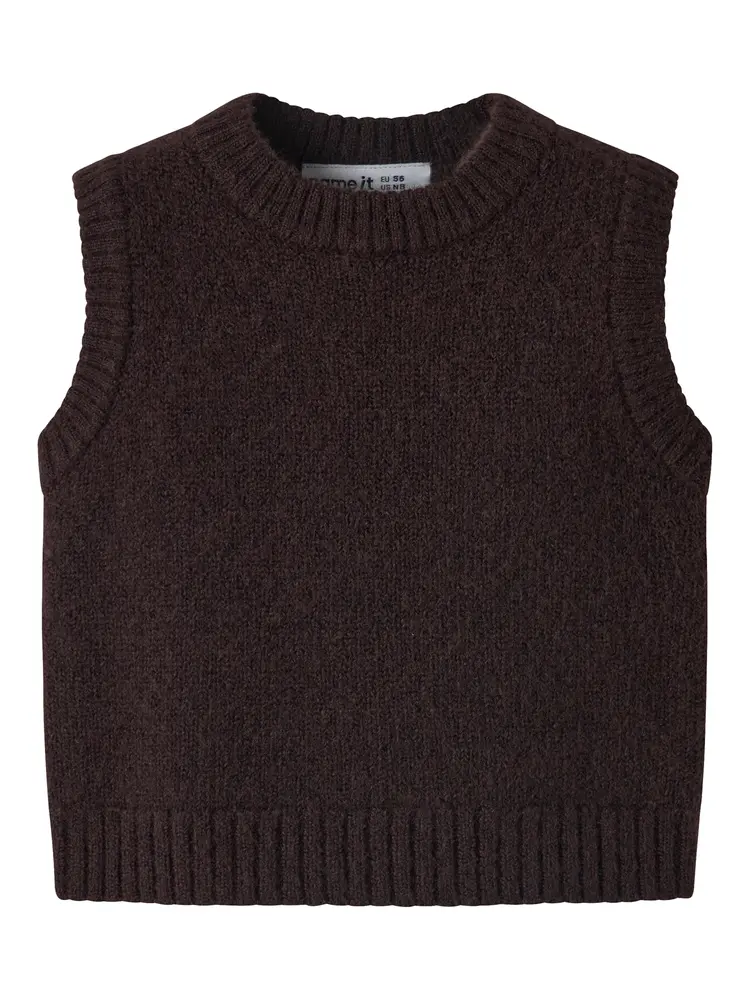 Reifyly Stikket Vest   Chocolate Plum   56 fra Name It