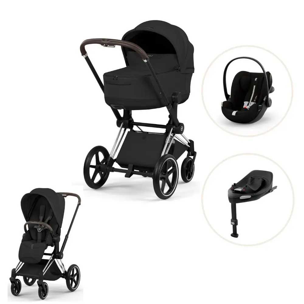Priam Style Kombivogn Inkl. Cloud G3 Og Base G3   Sepia Black Chrome Brown fra Cybex